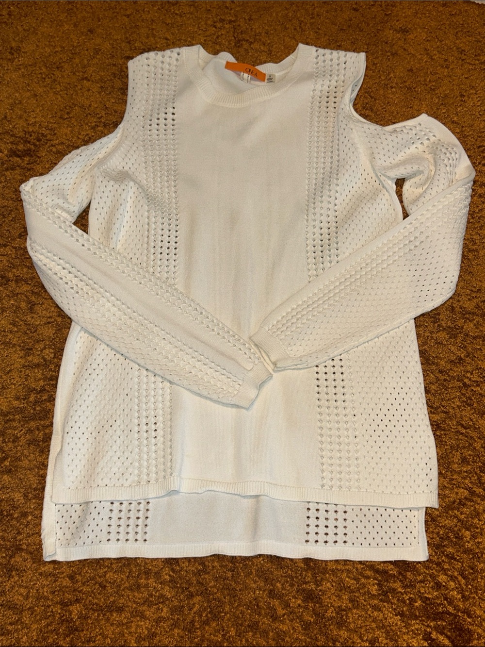 One A Cream Knit Long Sleeve Top